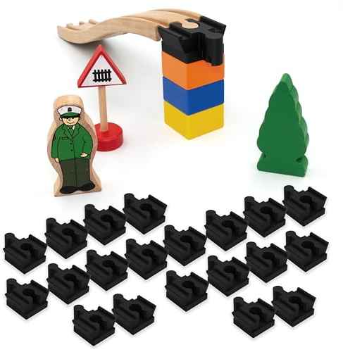 Brio Duplo Verbindungsstücke, kompatibler Adapter, kombiniert beide Systeme miteinander, Schienen-Verbinder, Track-Connector, universell passend (20 Stück)
