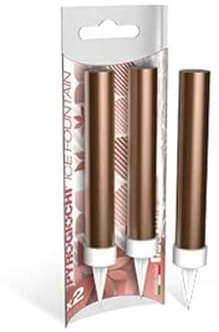 Zeus Party Magic Flambe Rame Candeline Fontane Luminose con Fiamma Bianca/Argento Candele Confezioni da 2 pz - Categoria F1