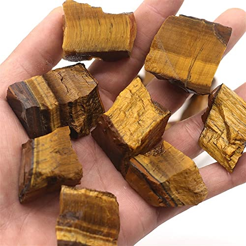 Pierre magique naturelle yeux de tigre, spécimens bruts, décoration de maison, pierres de Quartz, cristaux, décoration de plaque de fleur, décoration PEIQIYIN décoration d'intérieur(Size:1pack)
