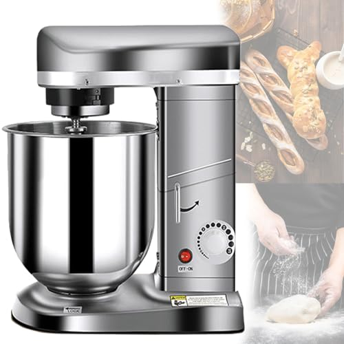 Quixnova Stand Mixer with Large 5L/7L Stainless Steel Bowl, Whisk, Beater and Dough Hook, 3-Speed Adjustment, Home/commercial Food Mixer for Baking Pizzeria Restaurant,5L