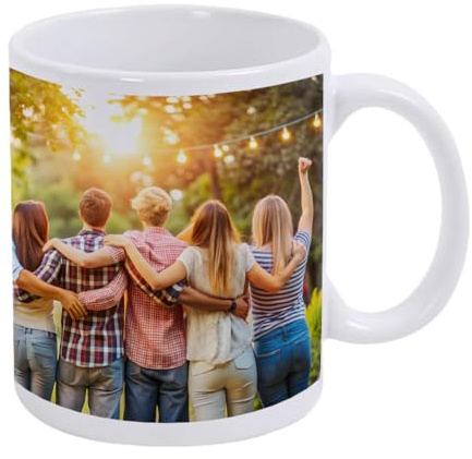 Copykrea - Tasse personnalisable avec votre photo | Catégorie AAA | Va au micro-ondes et au lave-vaisselle | 350ml | Intérieur et extérieur blanc