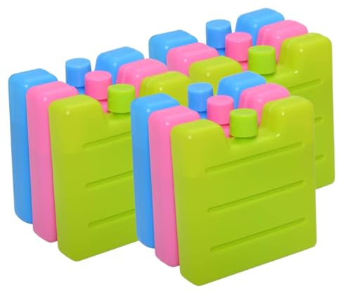 LND Gifts Ice Packs For Cool Box 9 Pack of Mini Freezer Blocks, Assorted Colours, 7.5 x 7.2 cm, Ice Blocks For Cool Bags, Cool Blocks for Lunch Boxes Compact Reusable Ice Packs For Lunch Box