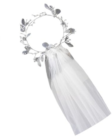DEARMAMY 1pc Braut Kranz Schleier Für Hochzeit Party Elegante Perlen Foto Prop Weiß Hochzeit Versorgung Braut Zu Werden Set