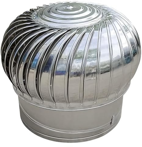 Comignoli girevoli, Aspiratore Fumi Girevole Inox Ventilatore in acciaio inossidabile 304 resistente alle intemperie, nessun assemblaggio richiesto for il camino(250mm/9.8in)