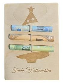 Geschenkkarte aus Holz Geldbaum Verschiedene Motive Weihnachten Geldgeschenk Geschenkverpackung Karte Grußkarte Verpackung personalisiert