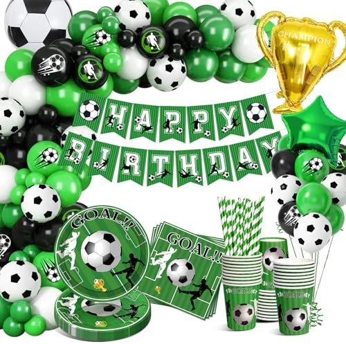 YEJIKJ Decoracion Cumpleaños Futbol Globos Verdes, Globos de Cumpleaños Niños, Decoraciones de Fiesta de Fútbol, Globo de Fútbol Cumpleaños Decoración