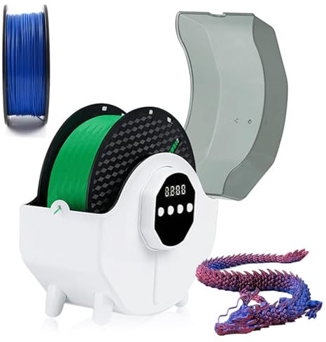 Secador de filamentos con Ventilador Incorporado, Caja de Secado de Espacio de filamentos con Temporizador de 24 Horas y 3 ajustes de Temperatura, a Prueba de Polvo y Humedad, deshidratador