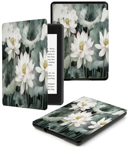 Liseuse Kindle Paperwhite 11E Génération 6,8 Pouces 2021 / Paperwhite Signature Edition Cover avec Fonction Veille/Réveil Automatique Lotus d'encre
