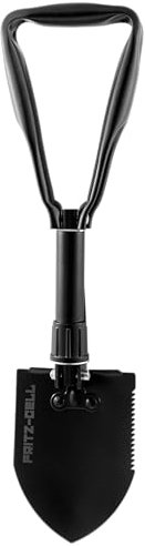 Klappspaten Fritz-Cell Bundeswehr Feldspaten Stil CC1 Mini mit Hacke und Tasche für Camping und Survival