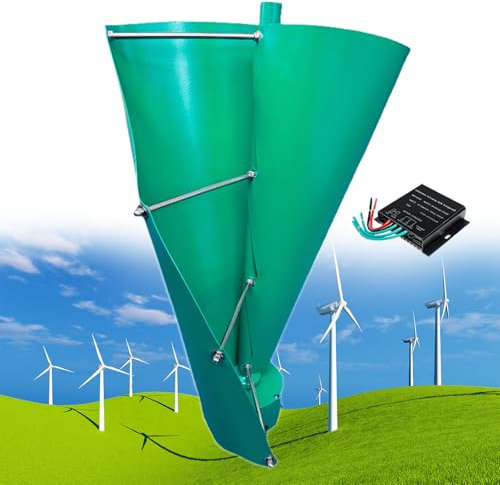 Kit generatore di turbina eolica verticale, 12000 W, 12 V/24 V/48 V, levitazione magnetica elicoidale, 2 pale con regolatore MPPT, ideale per uso domestico e in fabbrica - Sistema 48 V