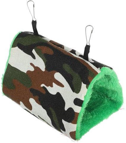 INOOMP Hamac Peluche pour Oiseaux Nid Suspendu Chaud Et Confortable pour Perruches Perroquets Et Cockatiels Lit Douillet pour Cage à Oiseaux Camouflage