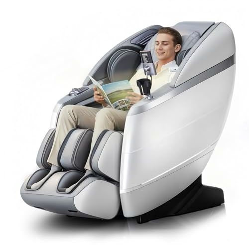 HealthRelife 4D Massage Chair Full Body, 166° Flexible Track, 18 Modes, 11 Techniques, 36 Airbag Massage, with Yoga Stretch, Foot Massage, Zero Gravity Massage Recliner(Grey)