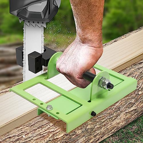 Kettensägenmühle Führung Präzisionsschnitt verstellbar 25-85mm für Balken Bretter 20x20cm 1.4kg Grün