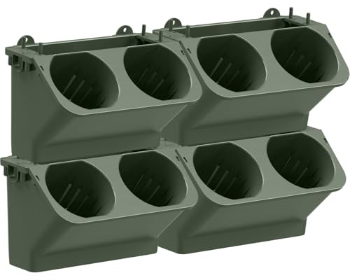 BEAHING Jardinera de Pared 4PCS 250ML Apilable Autorriego Vertical con 8 macetas Balcón Interior Terraza