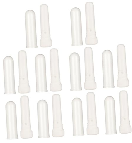 GOOHOCHY Tubi per Oli Essenziali Aroma Stimolante per Uso Quotidiano Portatili 10 Pezzi Color Bianco Inalatori Nasali Vuoti in Plastica