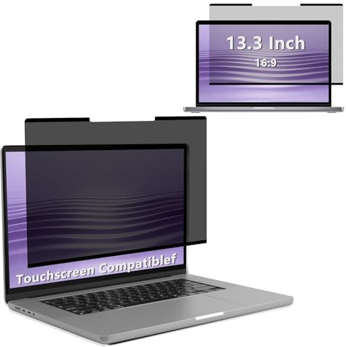 RanBluu 13.3 Pouces Filtre de Confidentialité Amovible Premium, Film Protecteur d'écran, Privacy Anti Espion Filtre, Anti-Lumière Bleu Film de Protection pour Moniteur Tactile 13.3 16:9