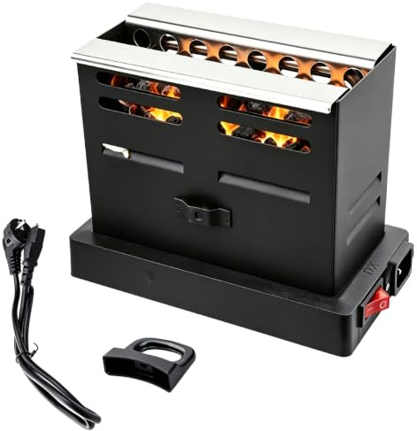 Nimblyne Elektrisk koltändare brödrost: 800 W liten grilltändare med kabel och handtag, Shisha koltändare elektrisk för utomhus spis grill (europeisk standard)