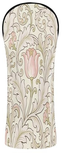 Set di coperture per mazze da golf vintage rosa tulipani William Morris modello accessori in pelle premium con targhetta numerica per fondi in legno para Maderas de Golf