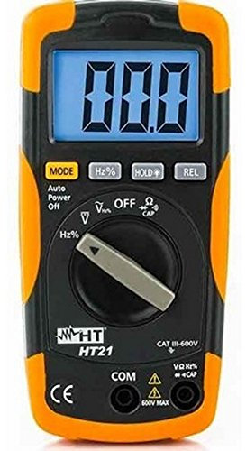 HT21 Tester Multimetro Digitale Compatto con display led per tensione AC/DC fino a 600V - Funzioni di resistenza, prova diodi e test continuità - HR000021