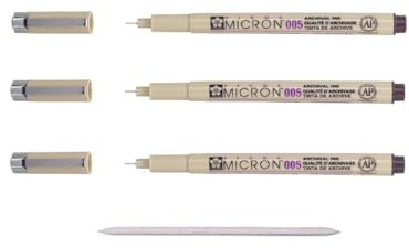 Pigma Micron SEPIA 005 Pigment Schreibpigment Superfein, Set 3 Stück, 005