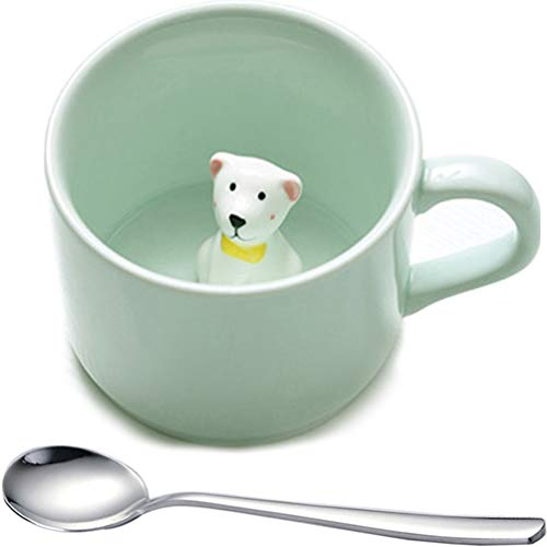 Hunde-Kaffeetassen, Überraschung 3D Celadon Figur Insede Teetasse, lustige Tiermilchbecher, bestes Geschenk für Morgengetränk und Weihnachten, Hochzeiten, Vatertag