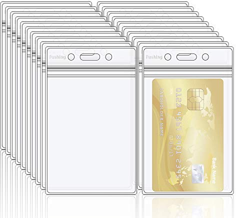 Vertical Id Card Badge Holder - Fushing 50 Stück ausweishüllen id kartenhalter ausweis wasserdichte ausweishülle plastik kartenhülle