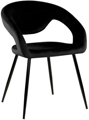 Kick Collection Esszimmerstühl Lenn Velvet - Samt - Schwarz - Modern und Hochwertig - Samtstoff und Metall - Erhältlich in vielen Farben