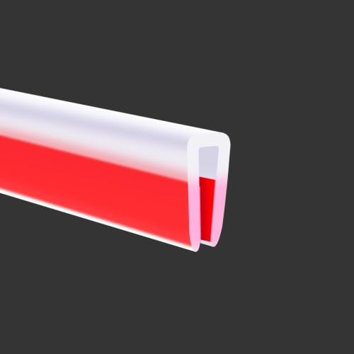 Gummikantenschutz, Autotürkantenschutz, Größe 1 mm, Passform 0-2 mm, Flexibler selbstklebender U-Profil-Kantenschutz, Kantenschutz für scharfe Blechkanten, Transparent, Länge 6 m
