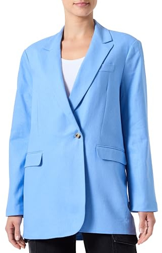 JJXX Damen Jxmary Linen Blazer Pnt Sn, Silver Lake Blue, M