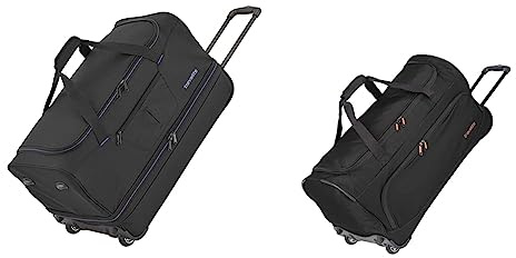Travelite 2-Rad Trolley Reisetasche Gr. S mit Dehnfalte, 55 cm, 51 Liter (erweiterbar auf 64 Liter) & 2-Rad Trolley Reisetasche Größe L, 71 cm, 89 Liter, schwarz