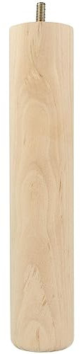 MS Beschläge Holz-Möbelbein Ø 50mm Möbelstütze Buche Vollholz rund Möbelfuß M8 Gewindestift Möbelstempel Schrankfuß Couchfuß Holzfuß (Höhe 250mm)