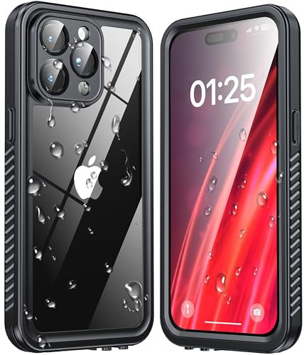 ANTSHARE for iPhone 15 Pro Max Case, IP68 Waterproof Shockproof Case with [Built-in Screen/Camera Protector], Full Body Sealed Protective Front and Back Cover for iPhone 15 Pro Max 6.7” (Black)