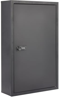 safes uk Wall Mounted Key Cabinet | Combination Lock Security Storage Box with 50 Hooks | Lockable Secure Metal Safe | The Keyless Key Safe