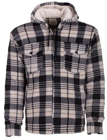 Henry Terre Terre Termoskjorta för män, huva, arbetsjacka, termojacka, rutig, storlek M-3XL, antracit, XXL