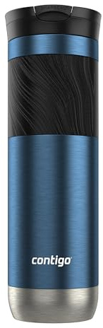 Contigo Byron 2.0 Stainless Steel Travel mug with Snapseal Lid and Grip, 24oz, Blueberry, BPA Free and Leak Proof