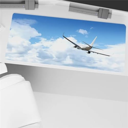 Mauspad XXL Mauspad Gaming 600x300x3mm, Mousepad XL mit Vernähte Kanten, rutschfeste Schreibtischunterlage Große für Verbessert Präzision (Himmelsflugzeug)