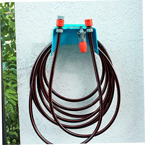 Pipe Wall Holder Hose Hanger Storage Hook Black Garden Wall-Mounted Support Rust-Free Heavy Duty, Garden Hose Holder