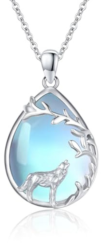 Wolf Kette Sterling Silber Wolf Halskette Wolf Anhänger Geschenke Weihnachts für Damen Teenager Mädchen