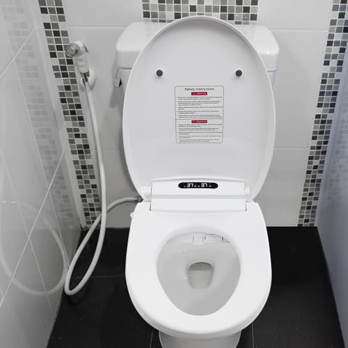 Smart Klodeckel WC Sitz mit Absenkautomatik Toilettensitz Mehrere Spülmodi Toilettendeckel Toilettenbrille mit intelligenten Fernbedienung von Wassertemperatur, Sitzheizung, Trocknen