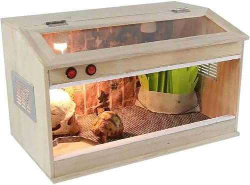 Recinto de madera para casa de tortuga, hábitat ideal para reptiles para lagartos, camaleones, gecos | Incubadora y jaula para mascotas para interiores y exteriores