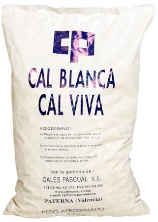 Cal Viva En Piedra Especial Para Blanqueamiento En Material De Construccion, Arboles Y Para Desinfeccion De Aguas (1, Saco, 5 Kg)
