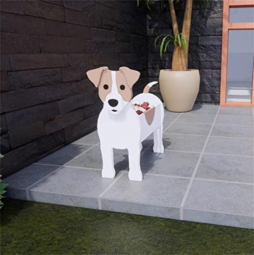 HUIBBGO Cute Dog Flower Pots Outdoor, Animal Shaped Planter, Wooden Planter Boxes for Garden Flowers Succulent Planter, Home Garden Decoration