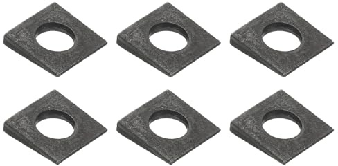 PATIKIL 6 Pezzi Rondelle Quadrate Smussate, M16x35mm Rondelle Quadrate Smussate Piastra Di Supporto Cuscinetto Spessore Piatto Acciaio Al Carbonio Per Bulloni Da 16mm Cuneo, Nero