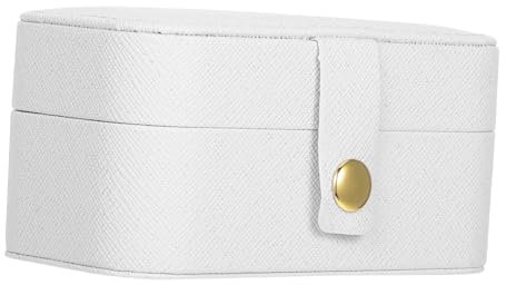 Mikikit Portagioie da Viaggio Scatola Portagioie Piccolo per Donne e Ragazze Design Compartimentato Bianco, Compatto per Gioielli per Valigia