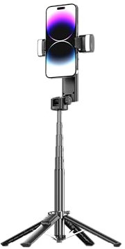 Jemey Gimbal Stabilizer for Smartphone, 360° Rotation Extendable Selfie Stick Tripod with Wireless Remote, Auto Balance Smartphone Gimbal Stabilizer for Live Video Recording, Tiktok, Vlog, YouTube