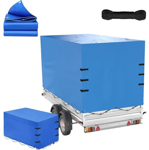 Bâche de protection pour remorque - Durable - Toutes saisons - En tissu Oxford 600D - Pour remorque de voiture de 750 kg - 210 x 114 x 90 cm