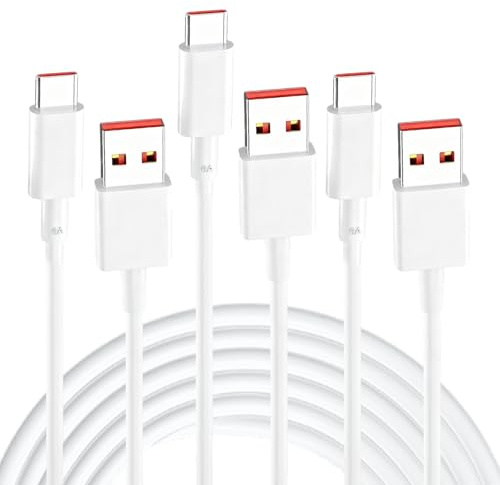 Zuahaly Cable USB C de 2M 3 Piezas, Carga Rápida 120W 6A,14, 14 Pro、14 Ultra，Redmi K80、K80 Pro，15 Pro、15S Pro、15 Ultra，17 Pro、17 Pro Max，Note 12、Note 12 Pro+,Seguro y duradero