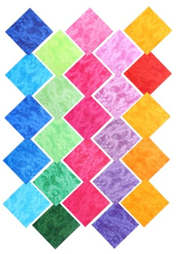 DECORNIJIA 25 Stück Teiliges Patchwork Stoffpaket Bunte Baumwollstoffe Weich Langlebig DIY Quilting Material für Decken Kissenbezüge Taschen Nähen mit Vielfältigen Farbmischungen
