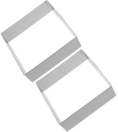 iplusmile 2 pièces Anneau de Découpe Mousse Carré Acier Inoxydable Moule Pâtisserie Non Adhérent pour Gâteau Mousse Outil de Cuisson Maison Polyvalent pour Dessert et Charlotte