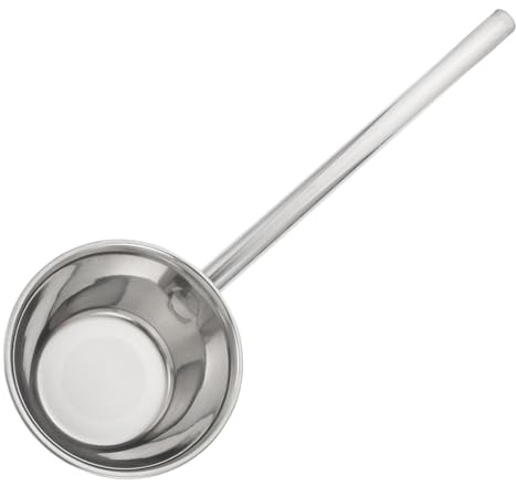 SMASOLO Cazo de Acero Inoxidable con Mango Extendido para Jardín y Cocina Gran Capacidad para Regar Flores y Verduras Resistente y Fácil de Limpiar Utensilio Versátil Doméstico
